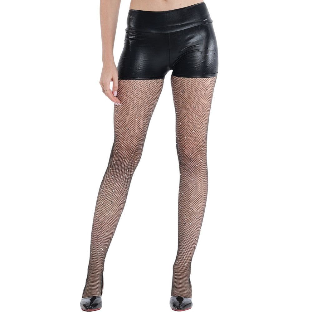Black Rhinestone Fishnets
