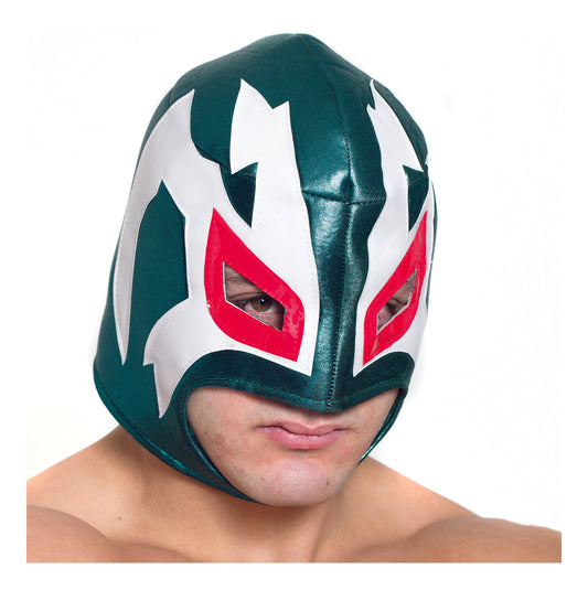 Green and White Wrestling Mask