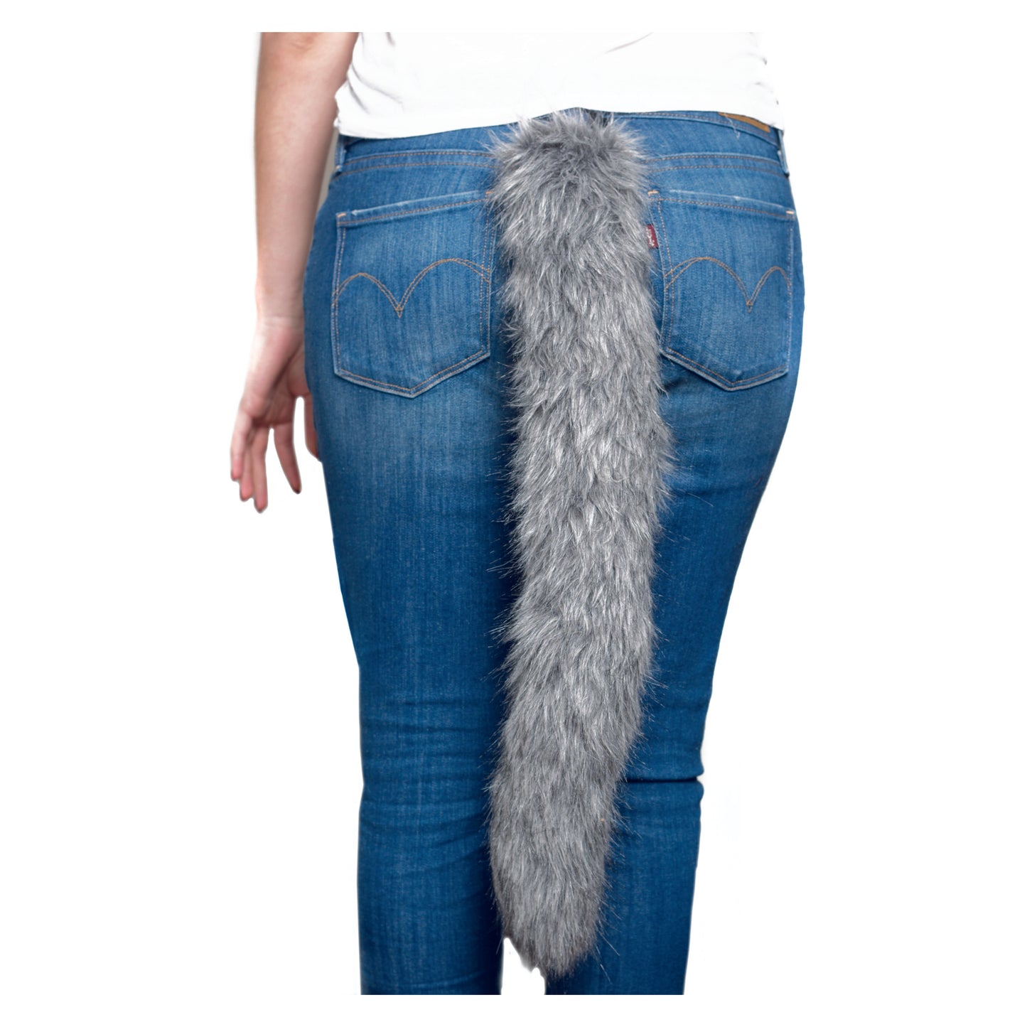 22" Grey Wolf Tail