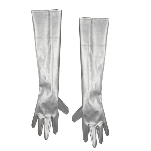 Leather Like Silver Gloves