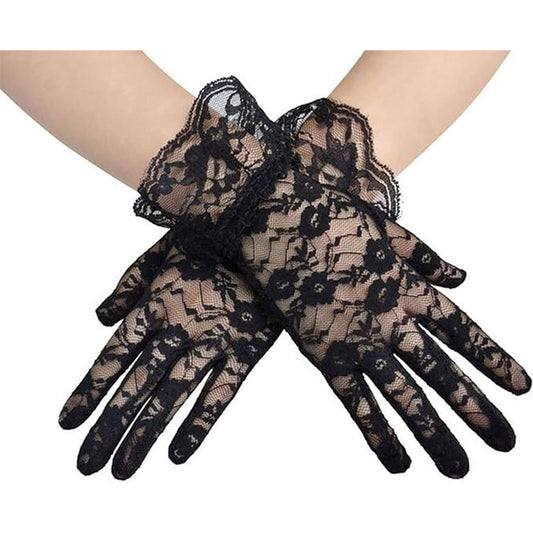 Black Lace Wrist Gloves