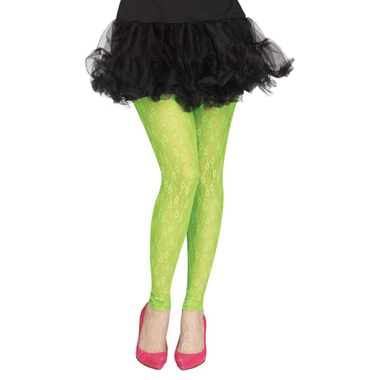 80'S Lace Tights Green