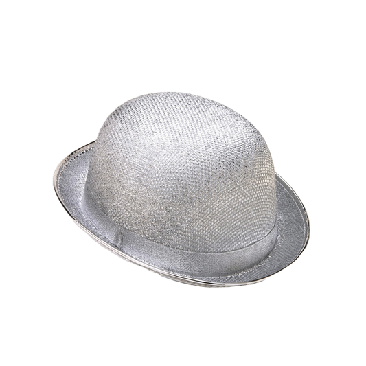 Glitter Derby Hat - Silver