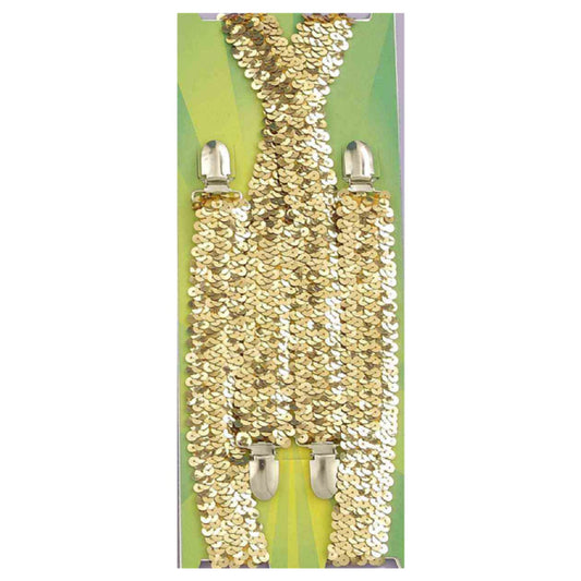 Sequin Suspenders - Gold