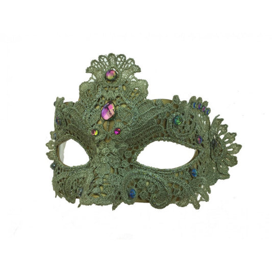 Lace and Gems Masquerade Mask - Gold
