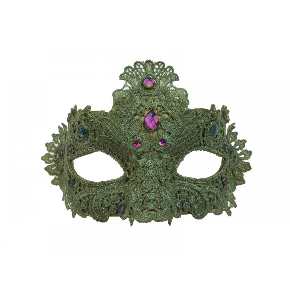 Lace and Gems Masquerade Mask - Gold