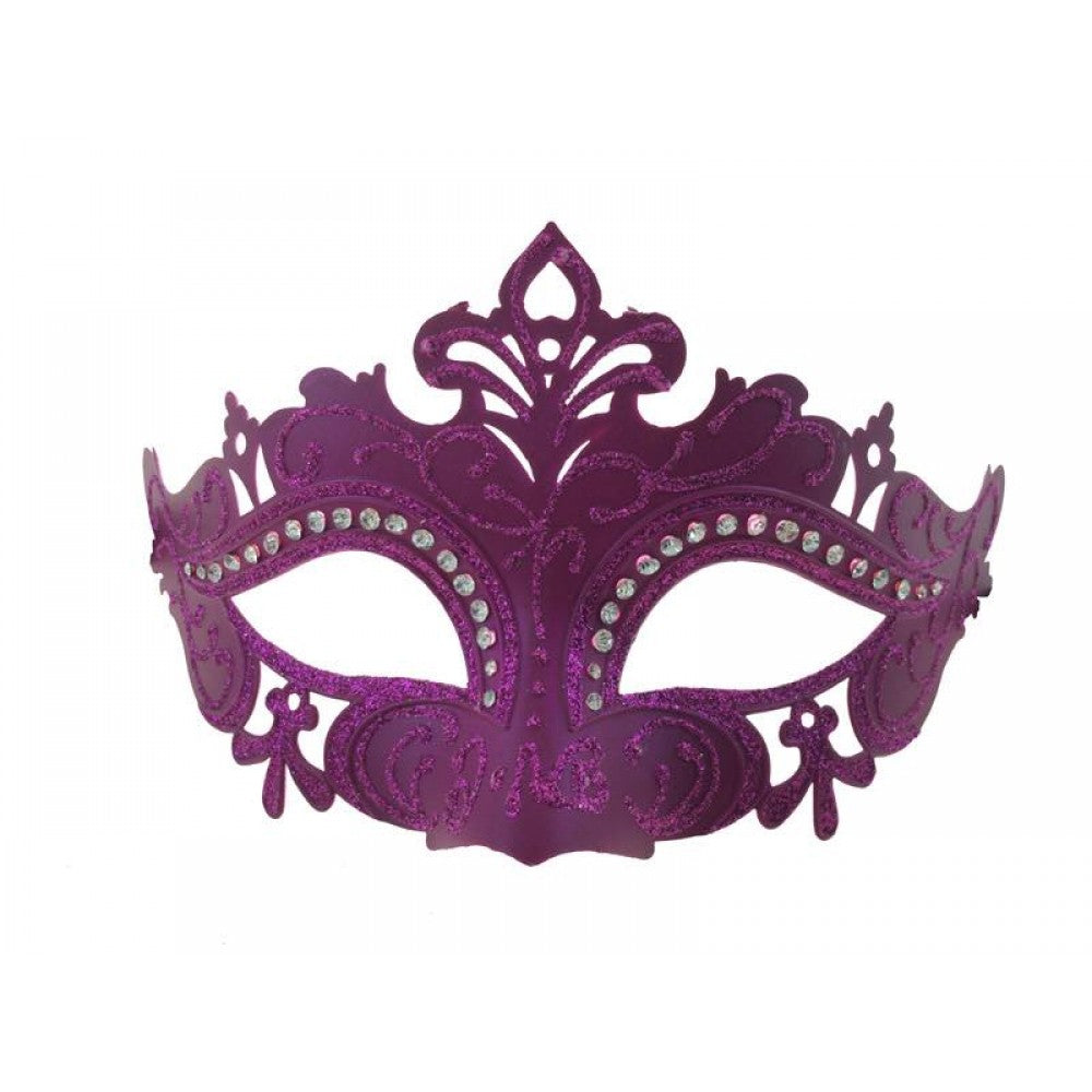 Venetian Rhinestone Mask - Hot Pink
