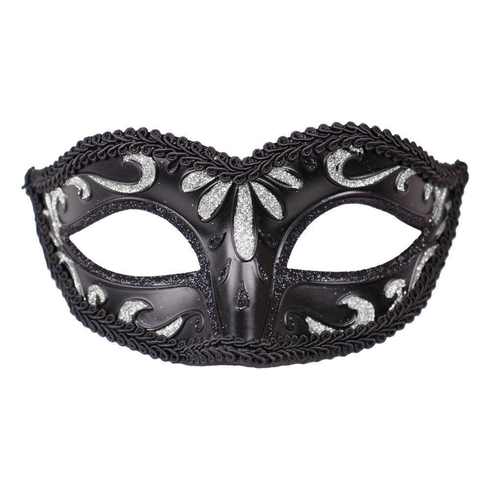 Black and Silver Glitter Mask