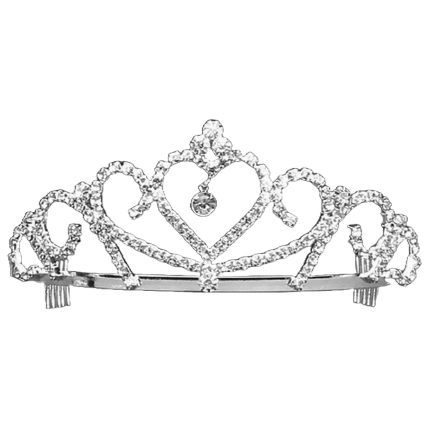 Tiara Heart with Hanging Jewel