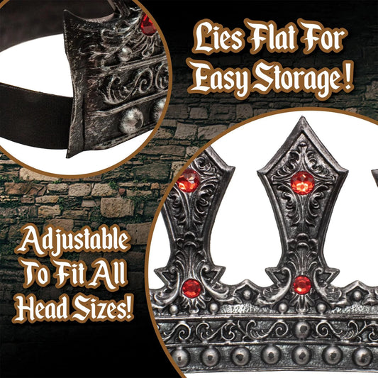 Foam Bronze Kings Crown with Red Jewels