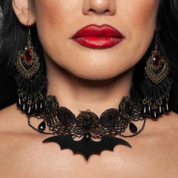 Lace Bat Choker Necklace