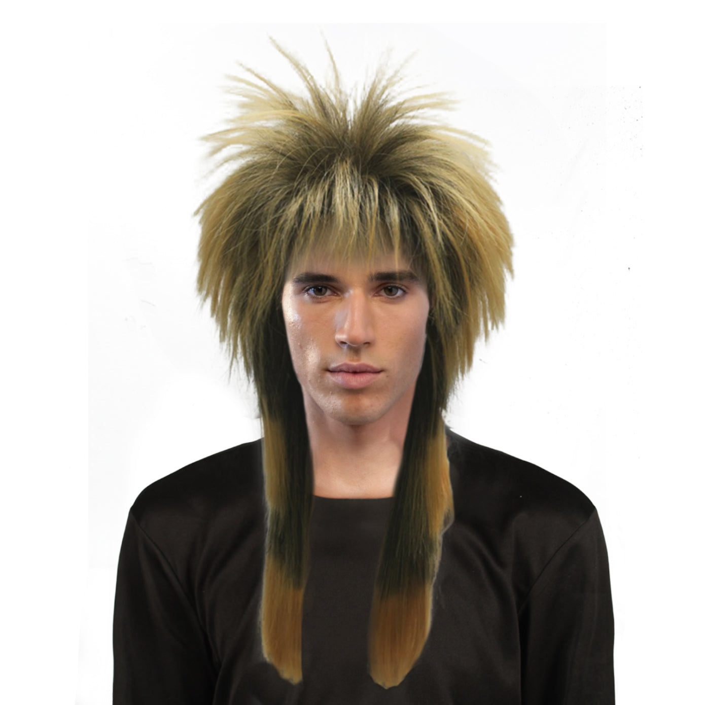 Black Gold Rocker Wig Costume Make Up Shop