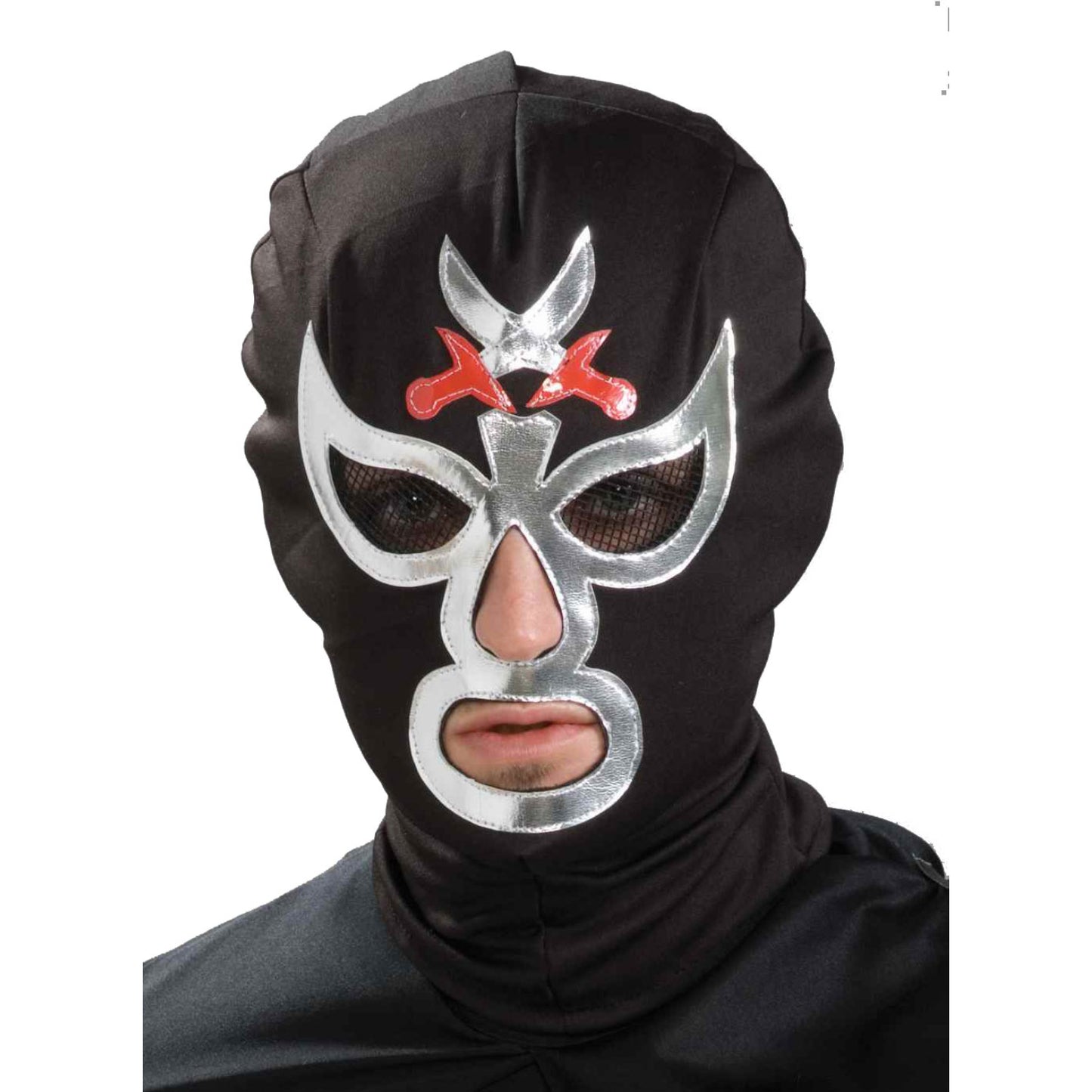 Black and Silver Wrestling Mask