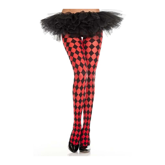 Black and Red Harlequin Tights