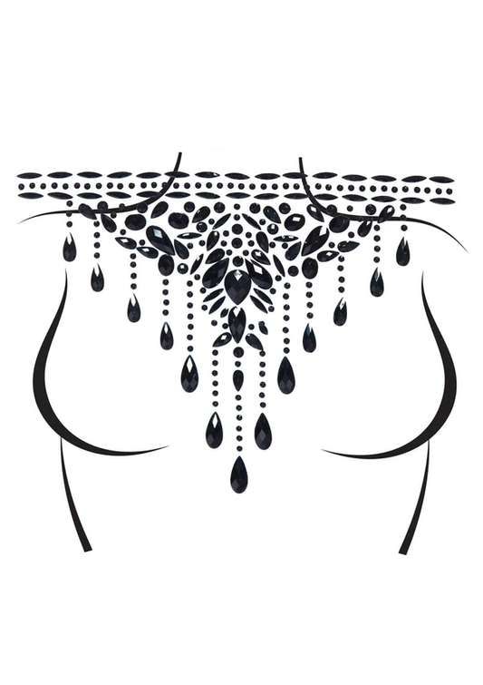 Black Masquerade Choker Body Jewels