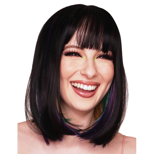 Black & Rainbow Two Tone Bob