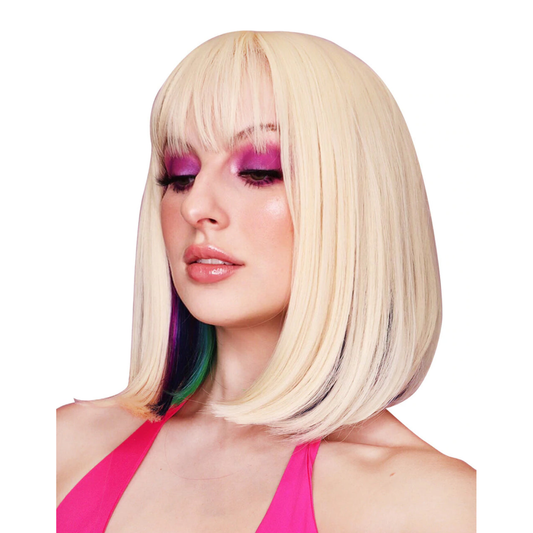 Blonde & Rainbow Two Tone Bob