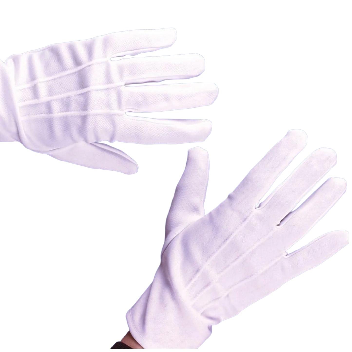 Deluxe White Gloves with Snap