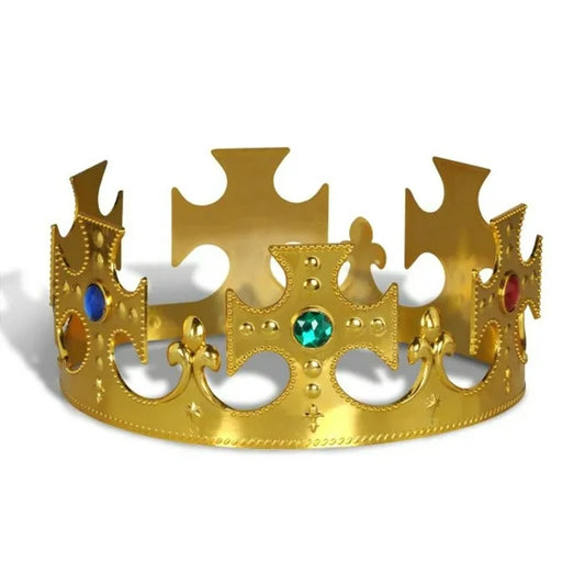 Plastic Jewel Crown - Gold
