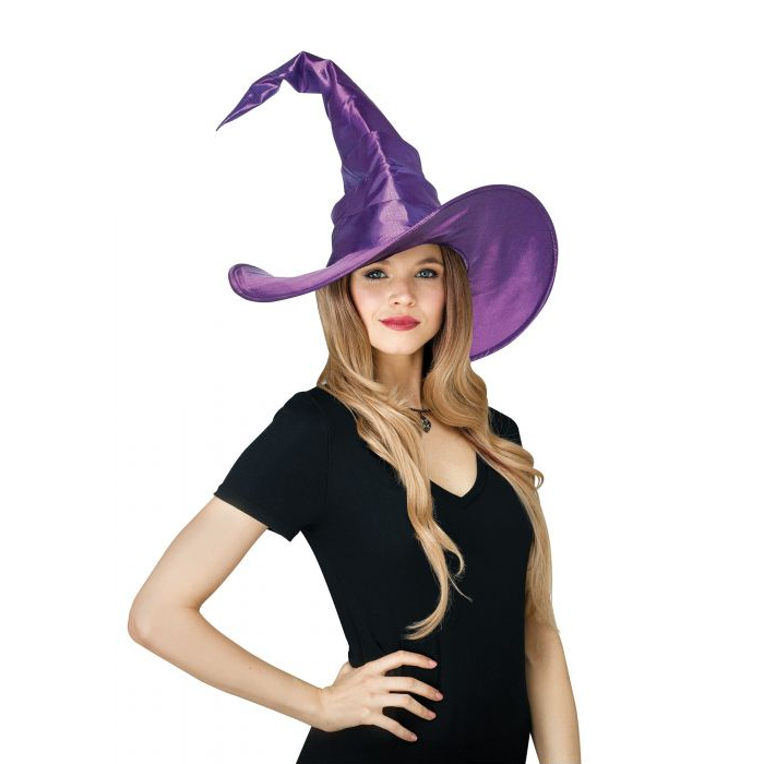Purple Curved Witch Hat