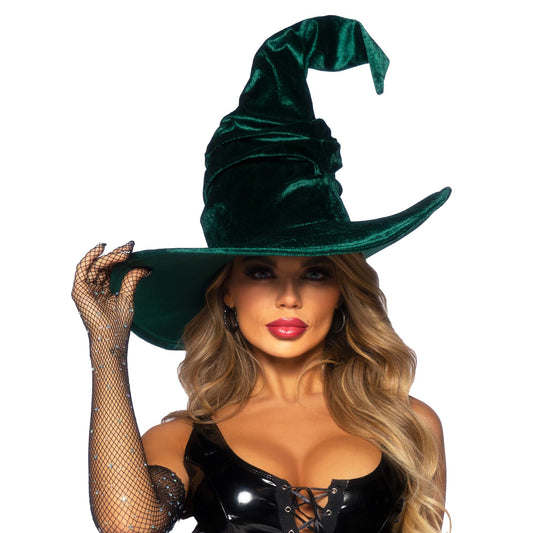 Green Velvet Witch Hat