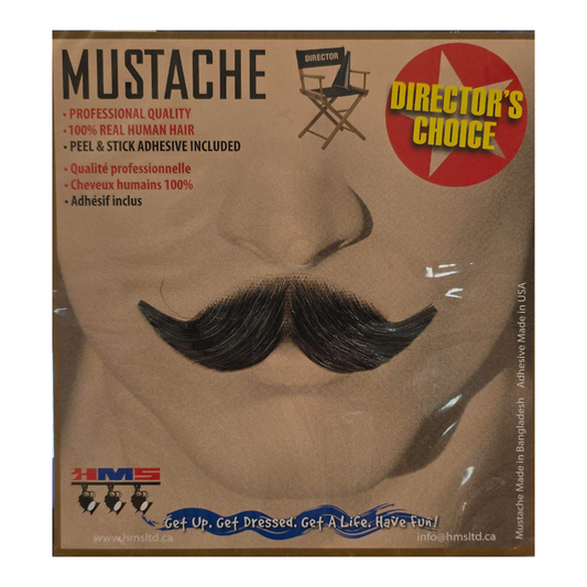 Human Hair Debonair Moustache Grey