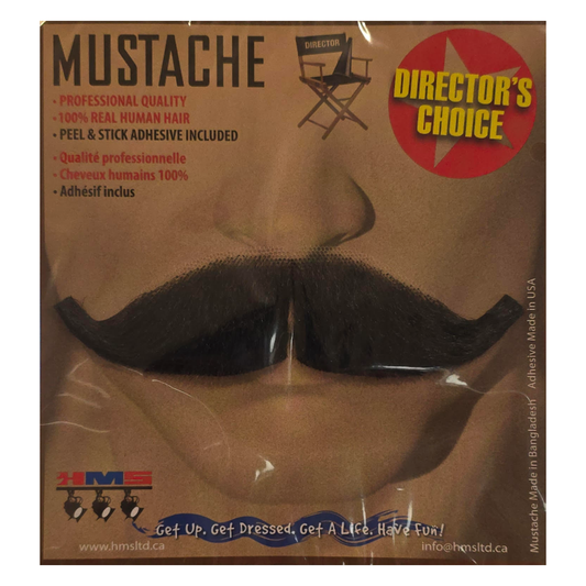 Human Hair Sophisticated Moustache Black
