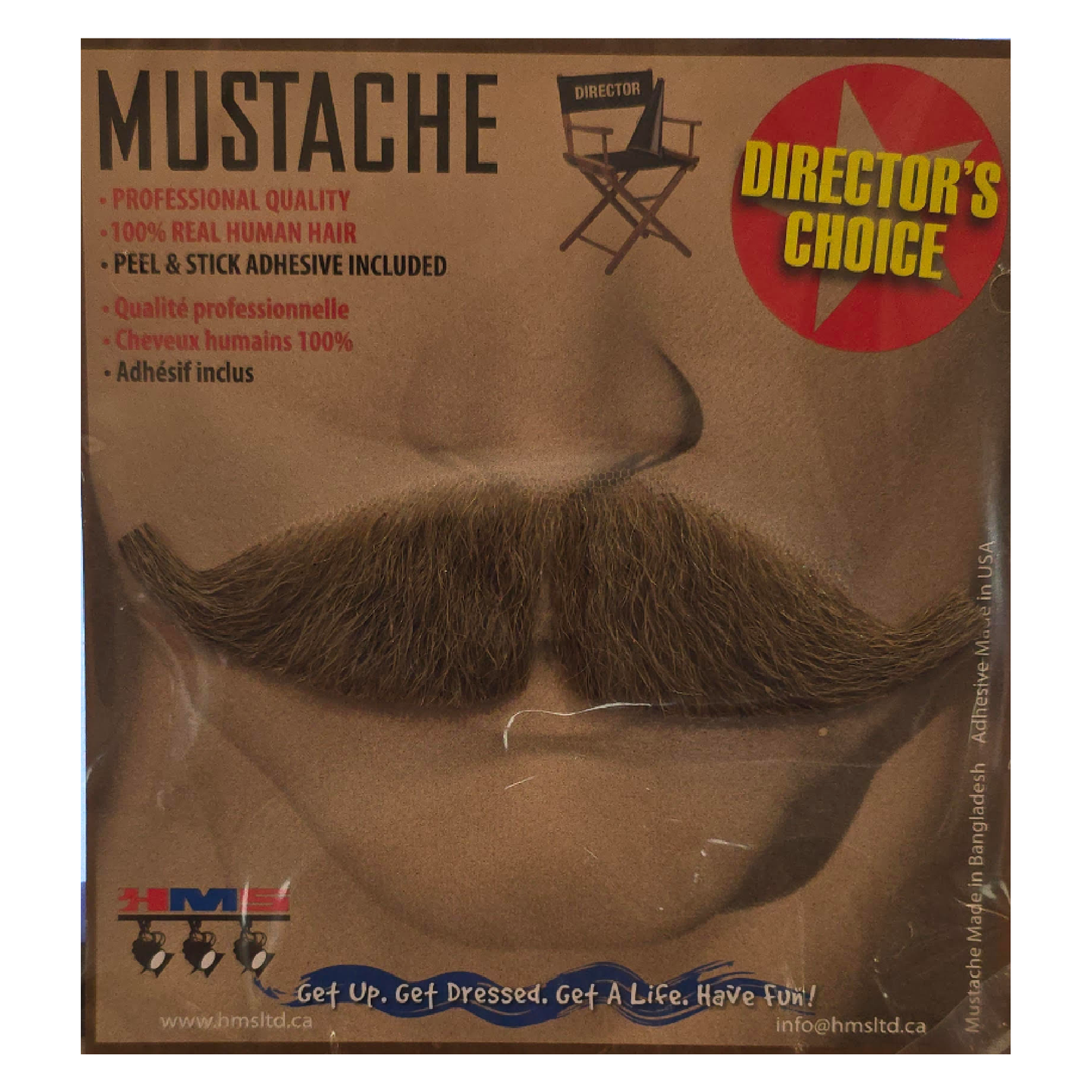 Human Hair Sophisticated Moustache Brown