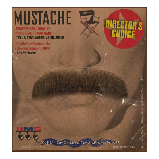 Human Hair Downturn Moustache - Brown