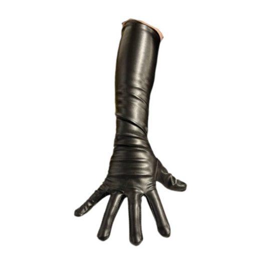 Leatherlike Over The Elbow Black Gloves