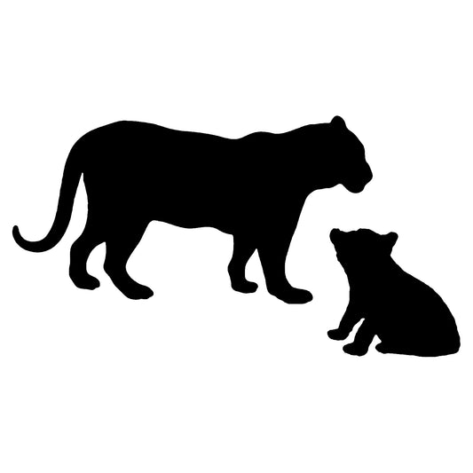 Lioness with Cubs Adhesive Stencil