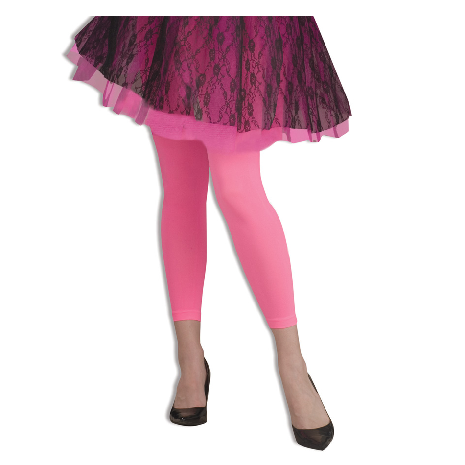 Neon pink footless tights best sale