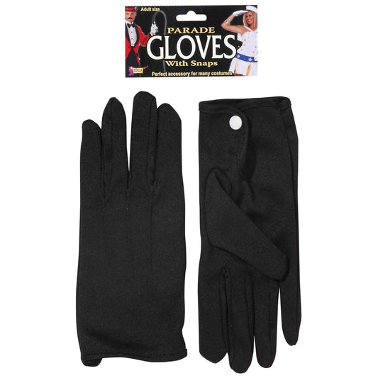 Short Black Gloves with Snap