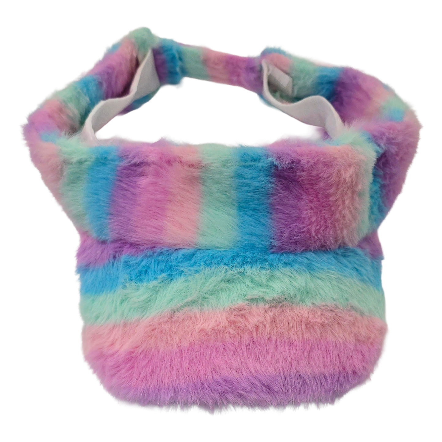 Y2K Rainbow Fur Visor