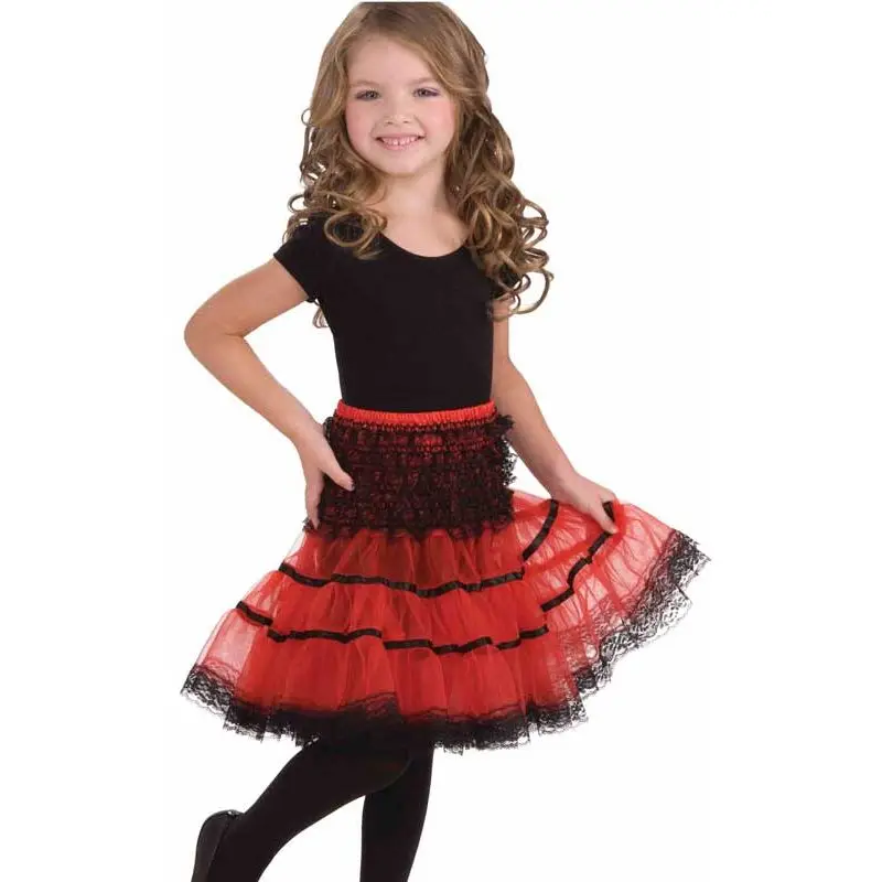 Child Red and Black Crinoline Slip