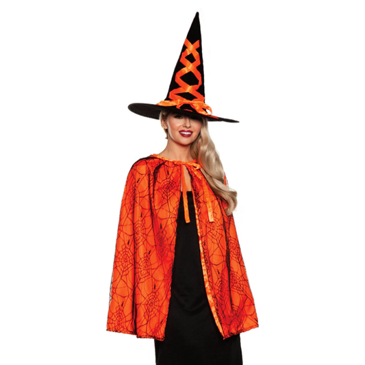 Orange Witch Hat and Cape Set