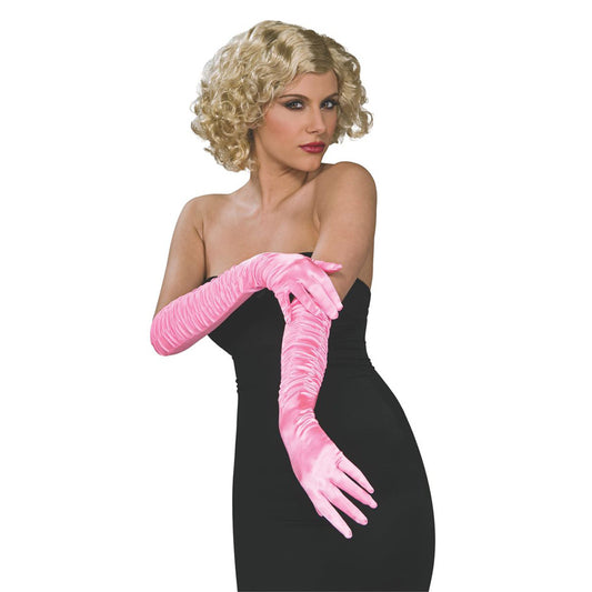 Satin Gloves Pink