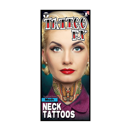 Tinsley Moth Neck Tattoo