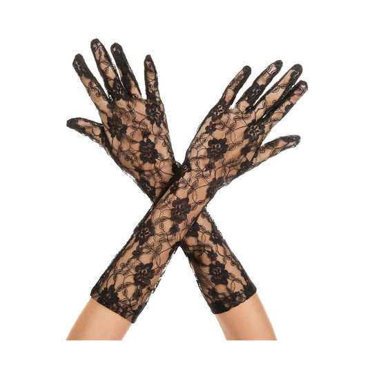 Long Black Lace Gloves