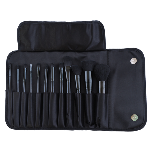 12 Piece Satin Pouch Brush Set