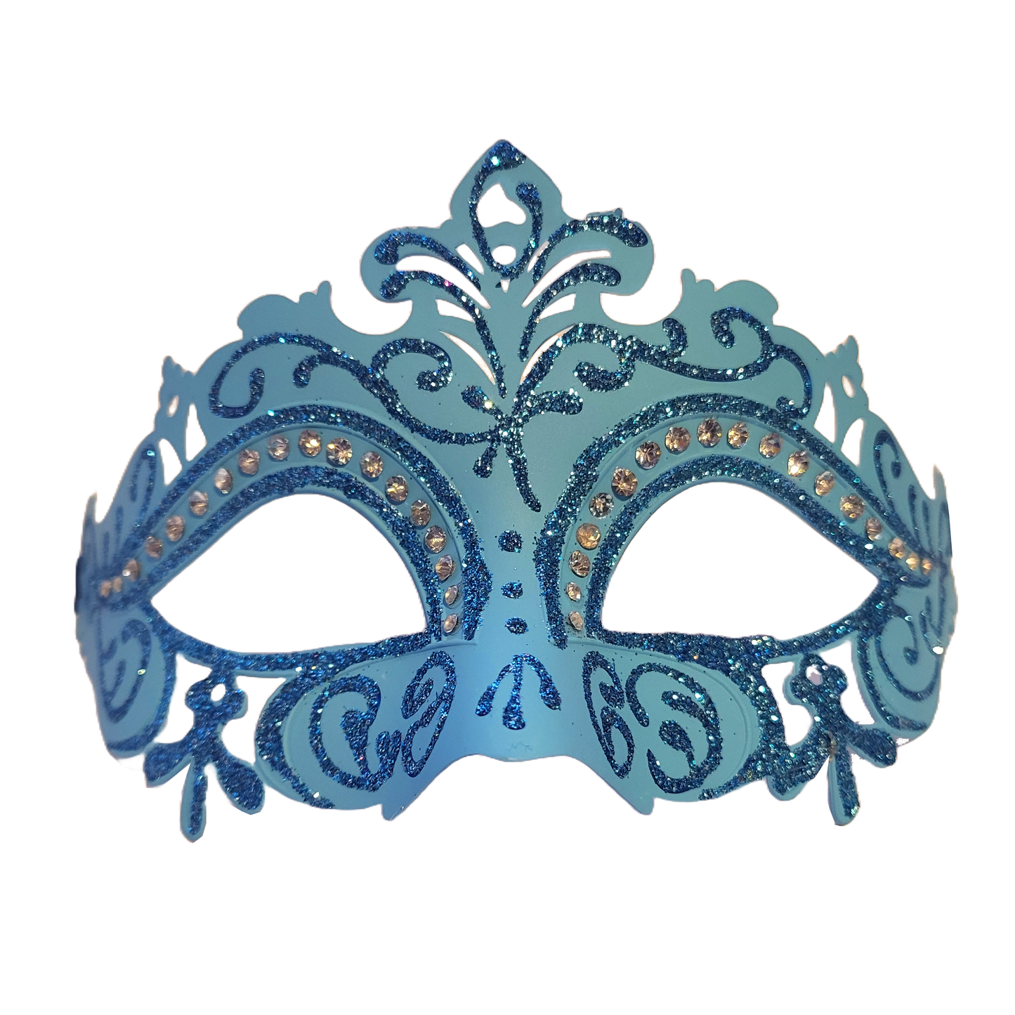 Venetian Rhinestone Mask - Light Blue