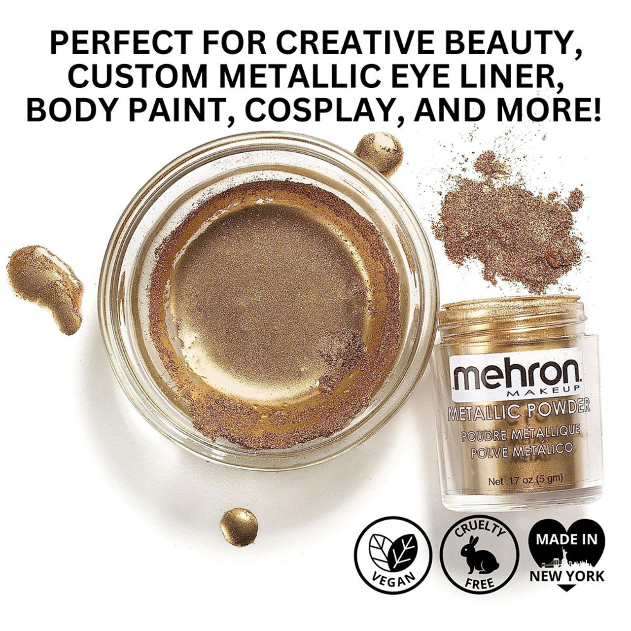 Mehron Gold Powder with Mixing Liquid