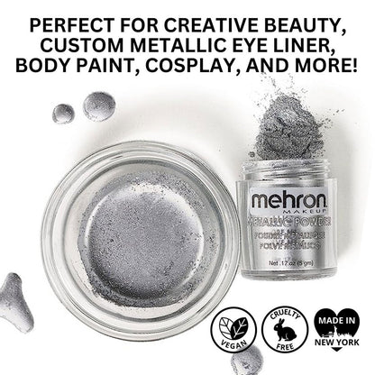 Mehron Silver Powder with Mixing Liquid