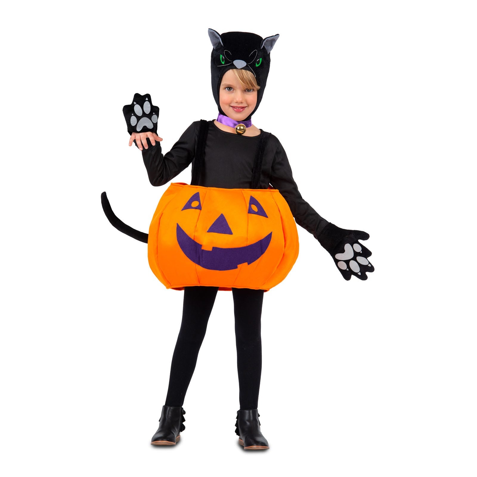 Child Cat In Pumpkin