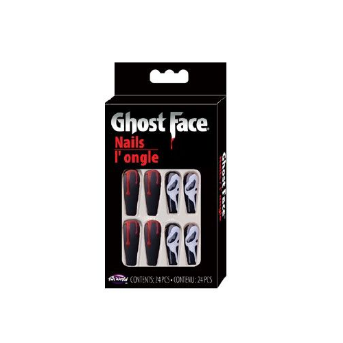 Ghost Face Blood Drip Nails