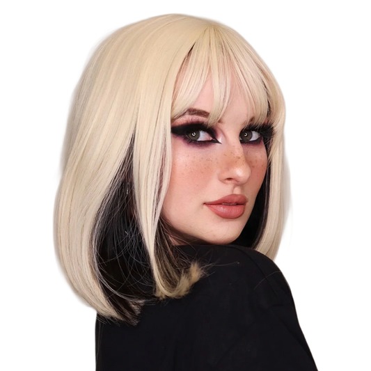 Two Tone Blonde & Dark Brown Wig
