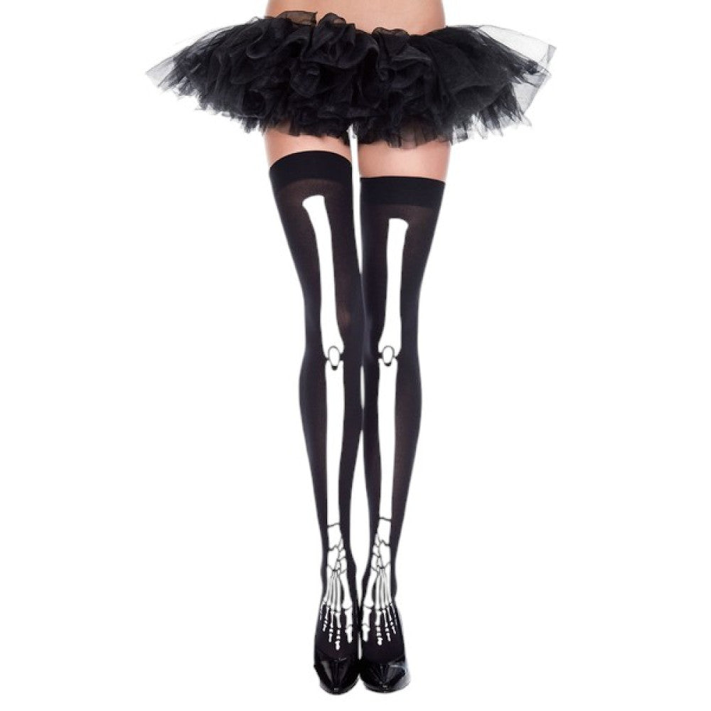 Skeleton Thigh High Tights