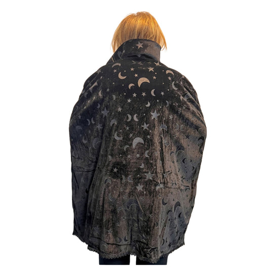 Black Moon and Stars Witch Cape