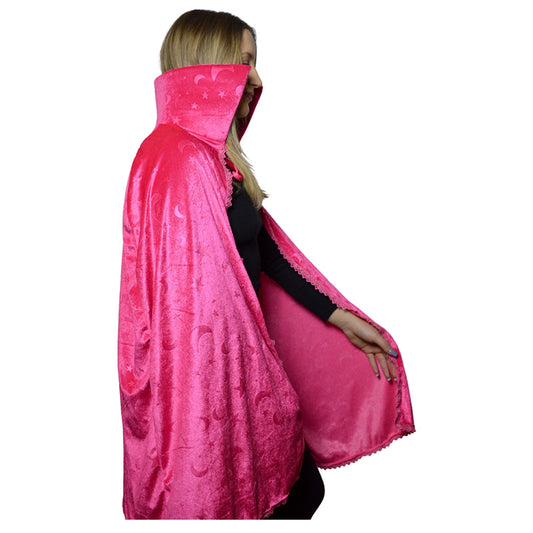 Pink Moon and Stars Witch Cape