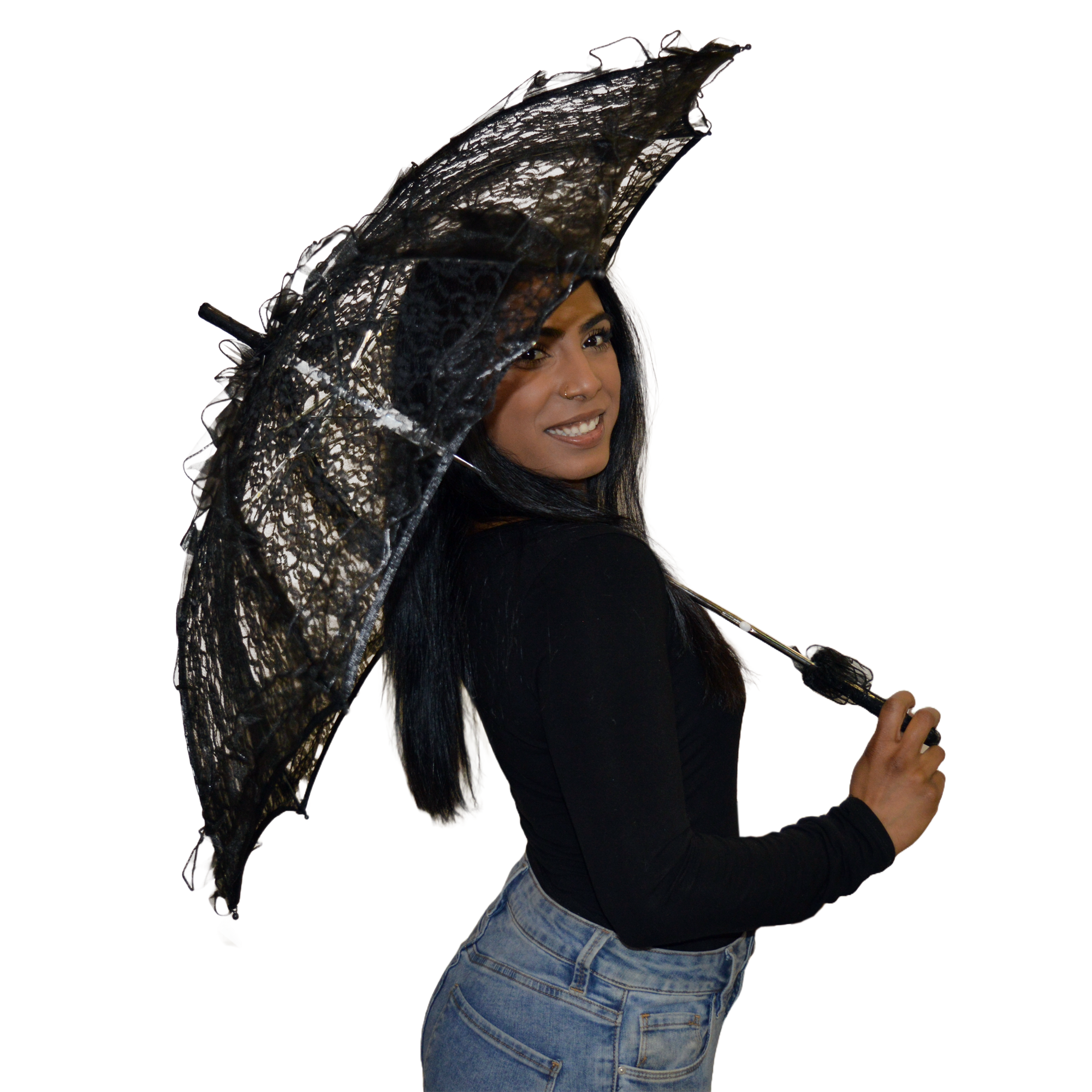 Black Lace Parasol